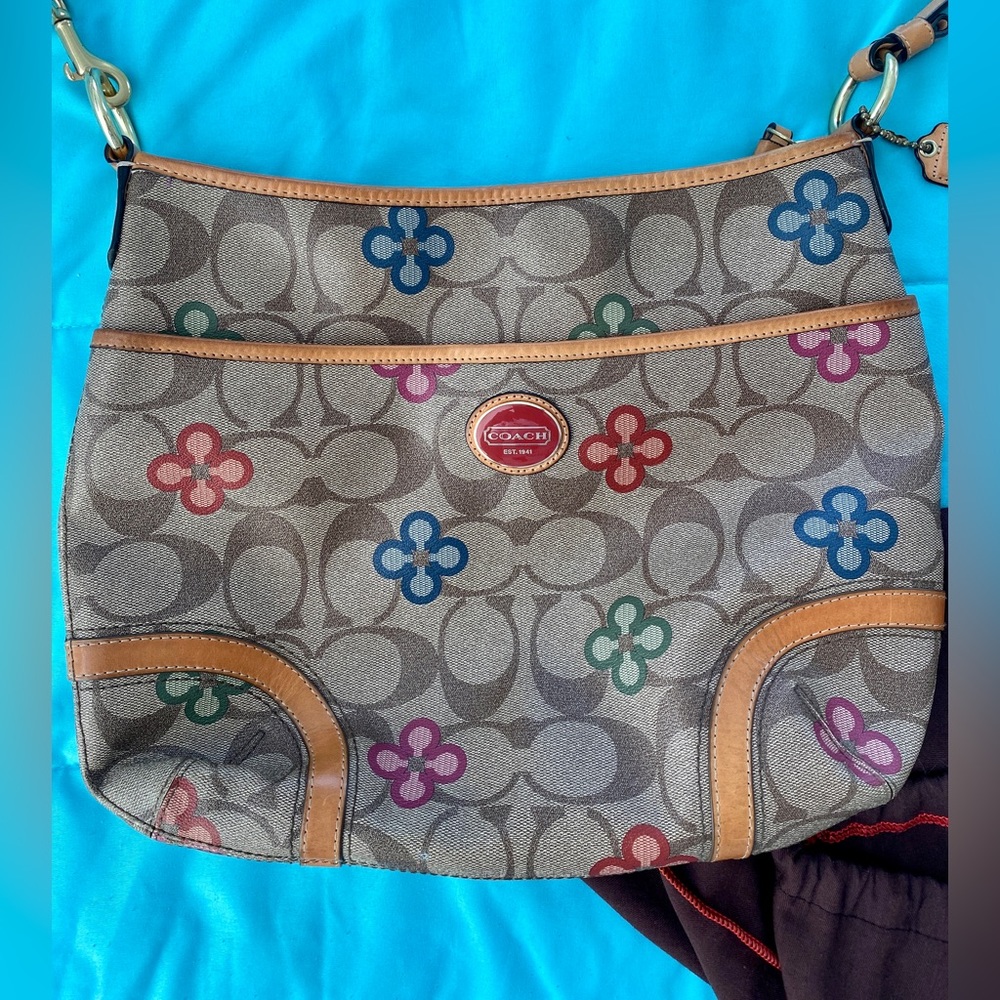Coach Purse with Flowers